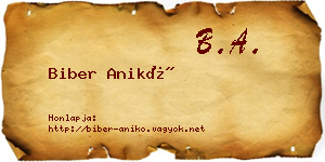 Biber Anikó névjegykártya